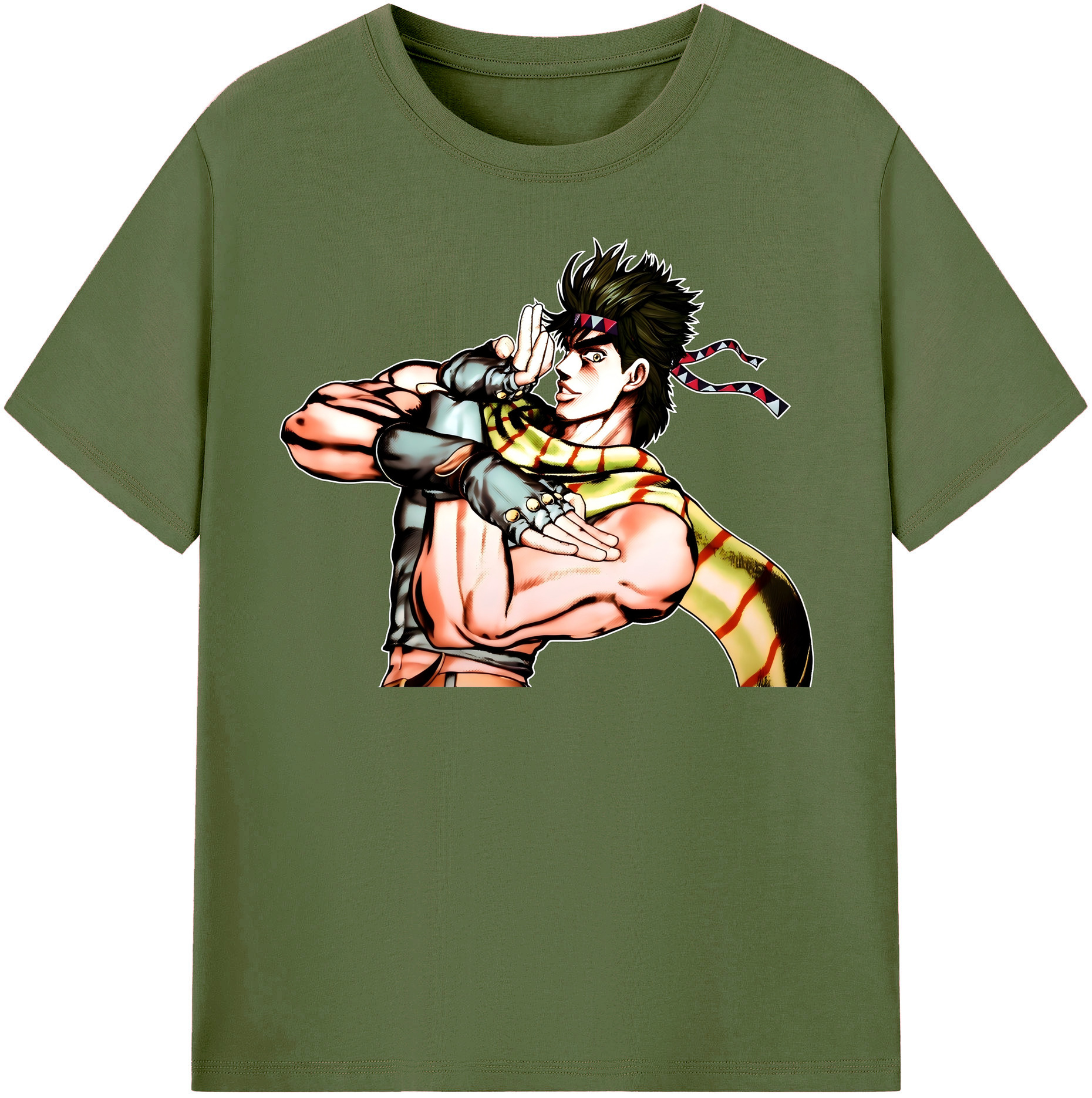 （画像用） ジョジョの奇妙な冒険 ジョセフ?ジョースター JoJo's Bizarre Adventure Joseph Joestar 綿100％半袖Tシャツ（フロントプリント）